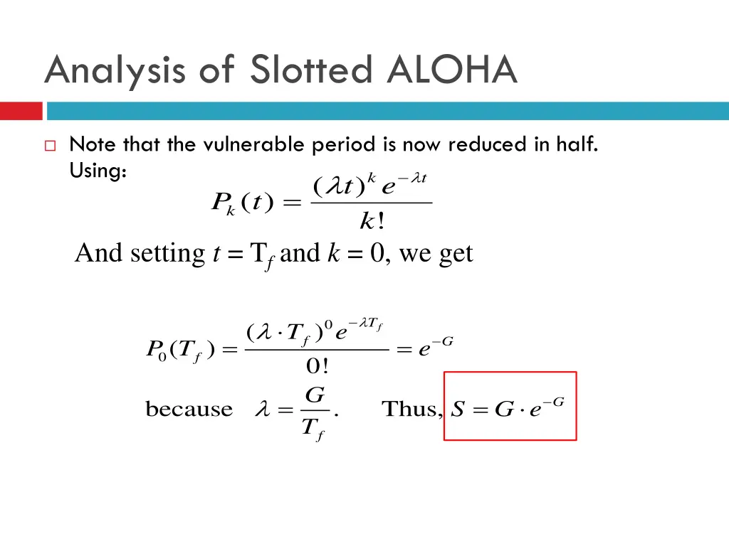 analysis of slotted aloha