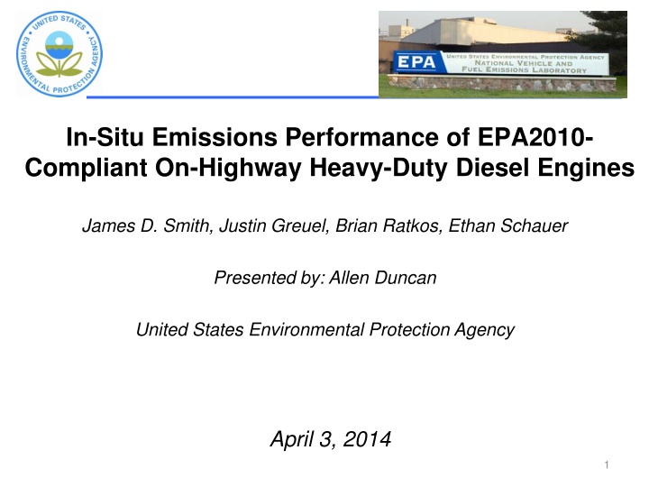 in situ emissions performance of epa2010