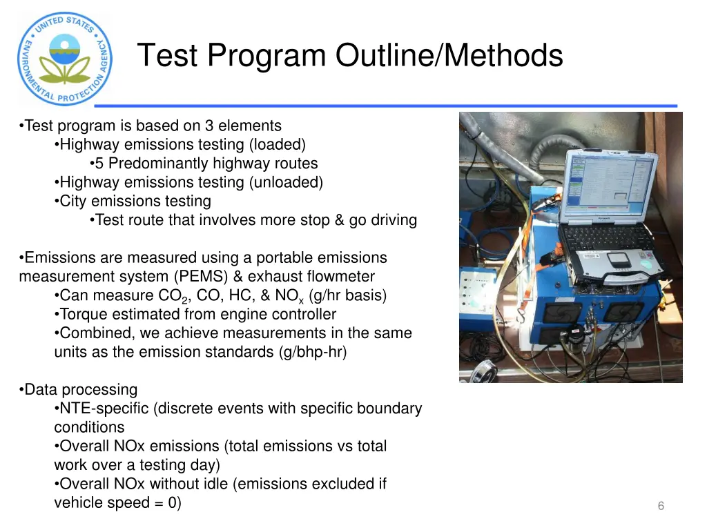 test program outline methods