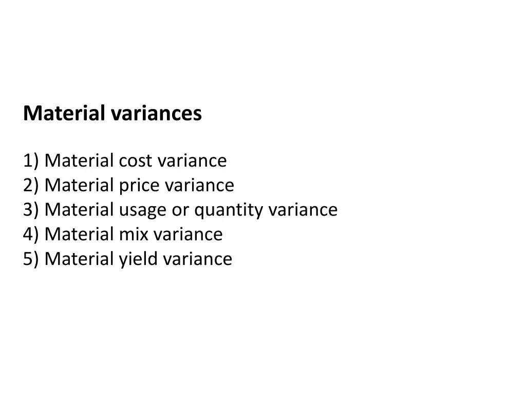 material variances 1