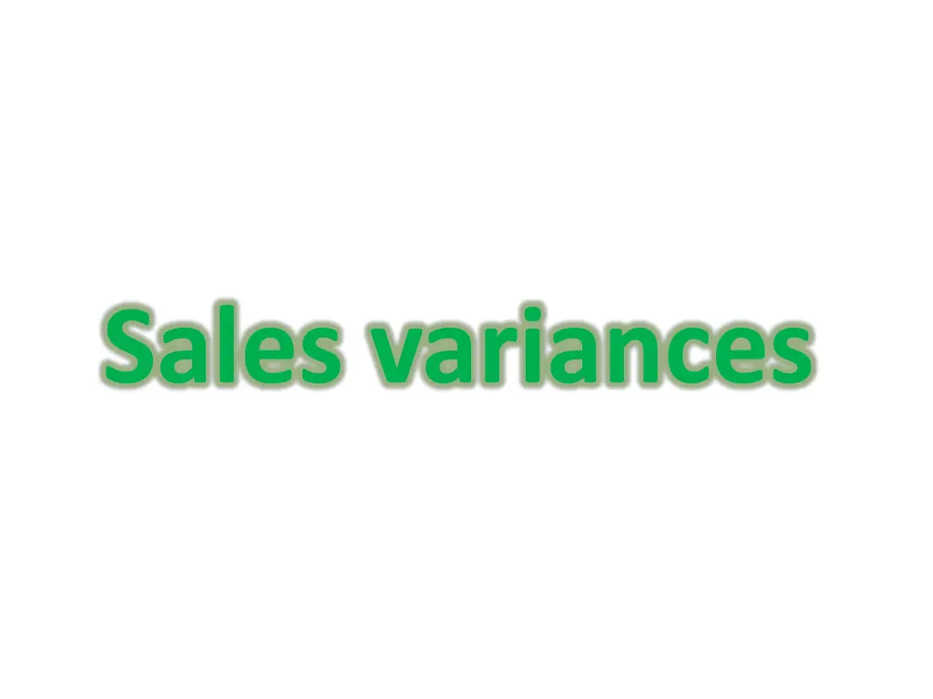 sales variances