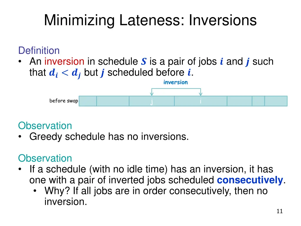 minimizing lateness inversions