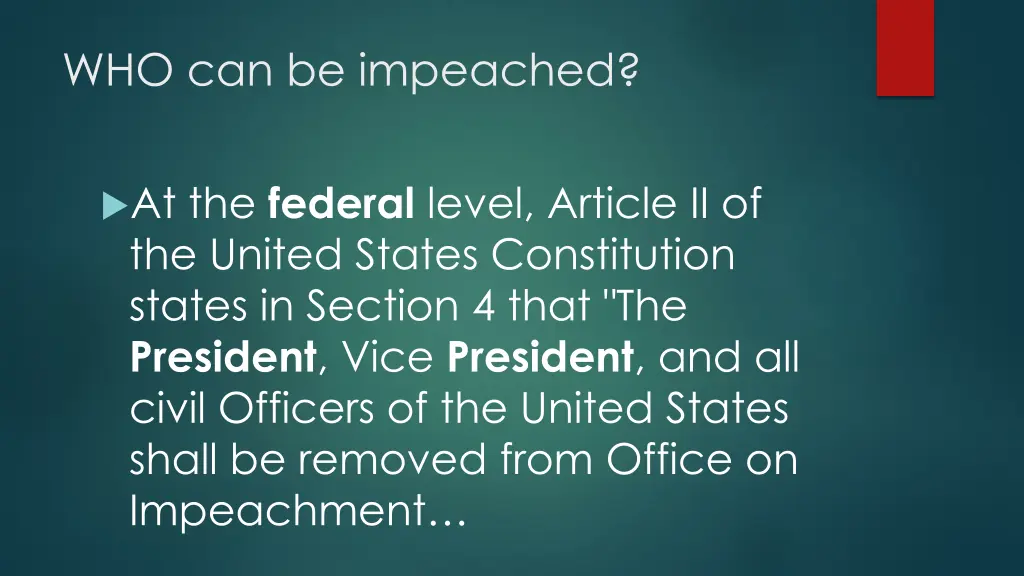 who can be impeached