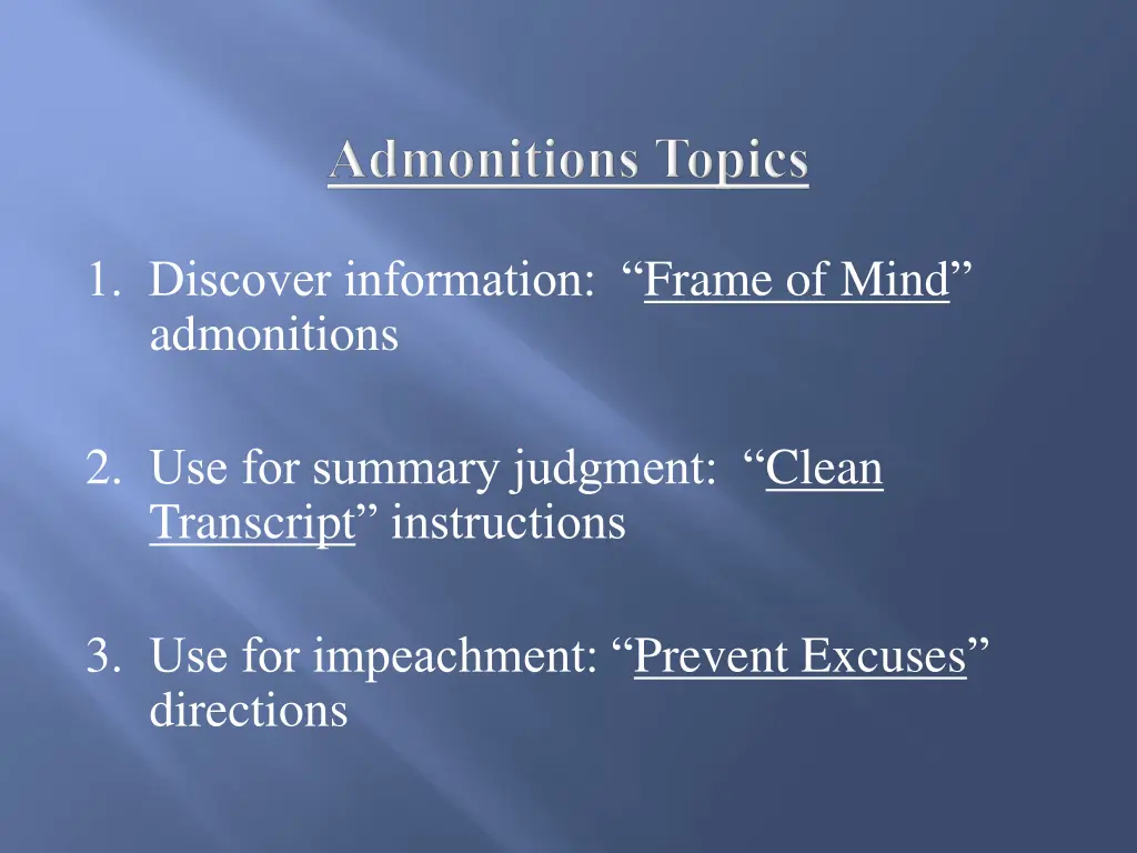 1 discover information frame of mind admonitions