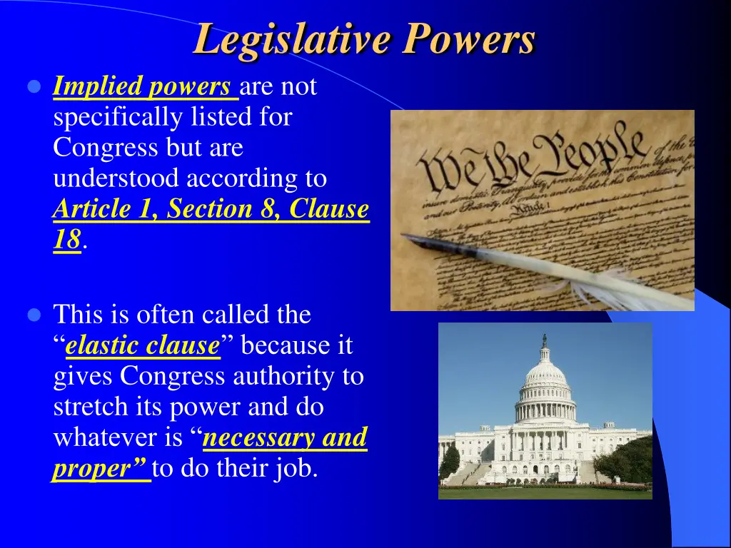 legislative powers implied powers