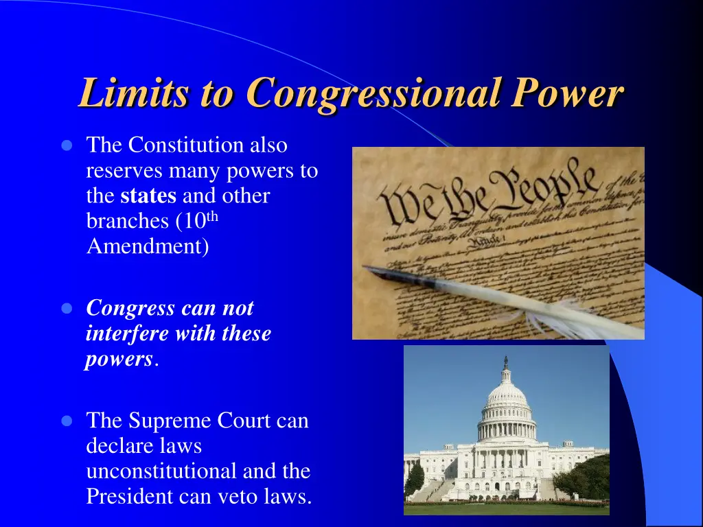 limits to congressional power 1