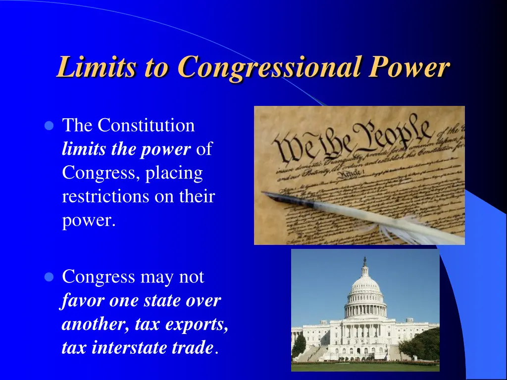 limits to congressional power