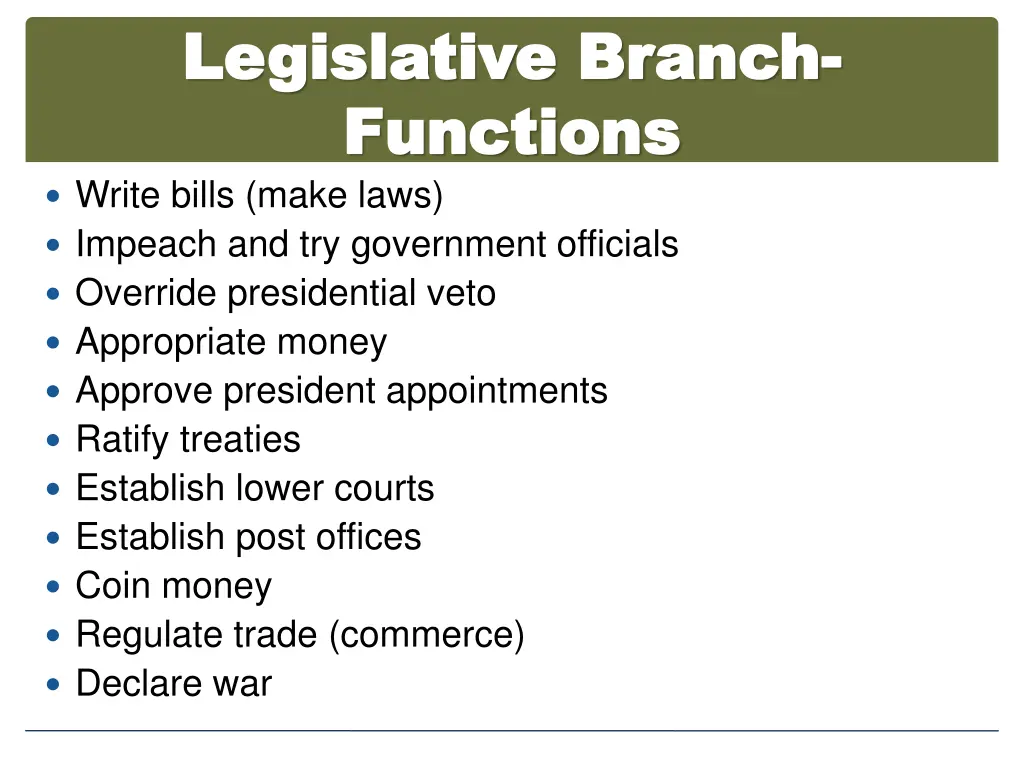 legislative branch legislative branch functions