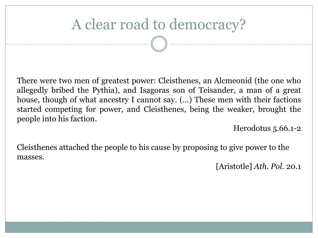 a clear road to democracy