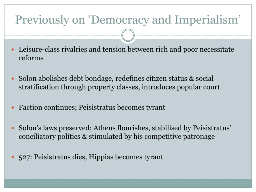 previously on democracy and imperialism