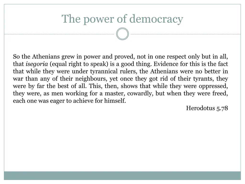 the power of democracy