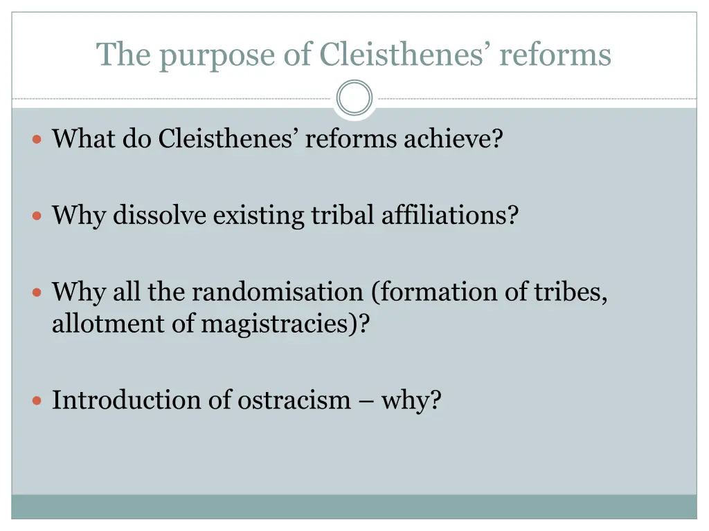 the purpose of cleisthenes reforms