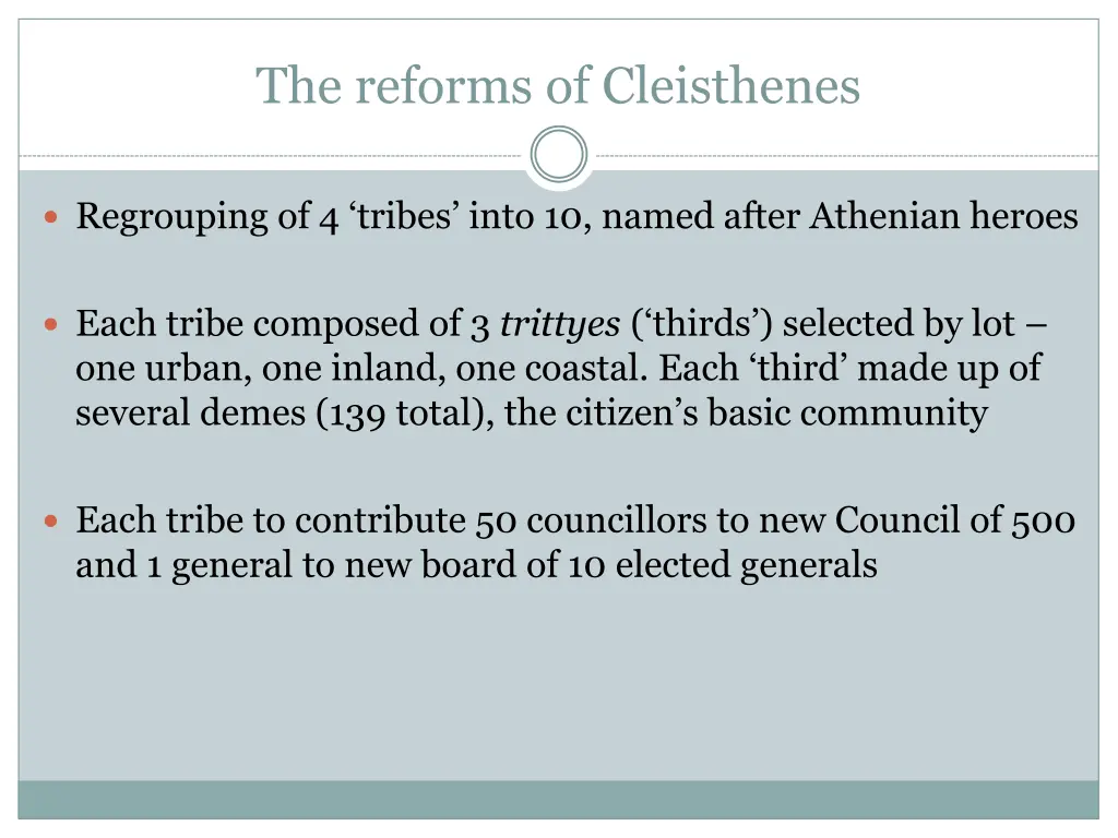 the reforms of cleisthenes