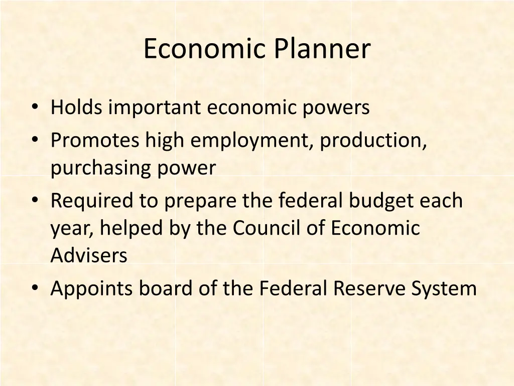 economic planner