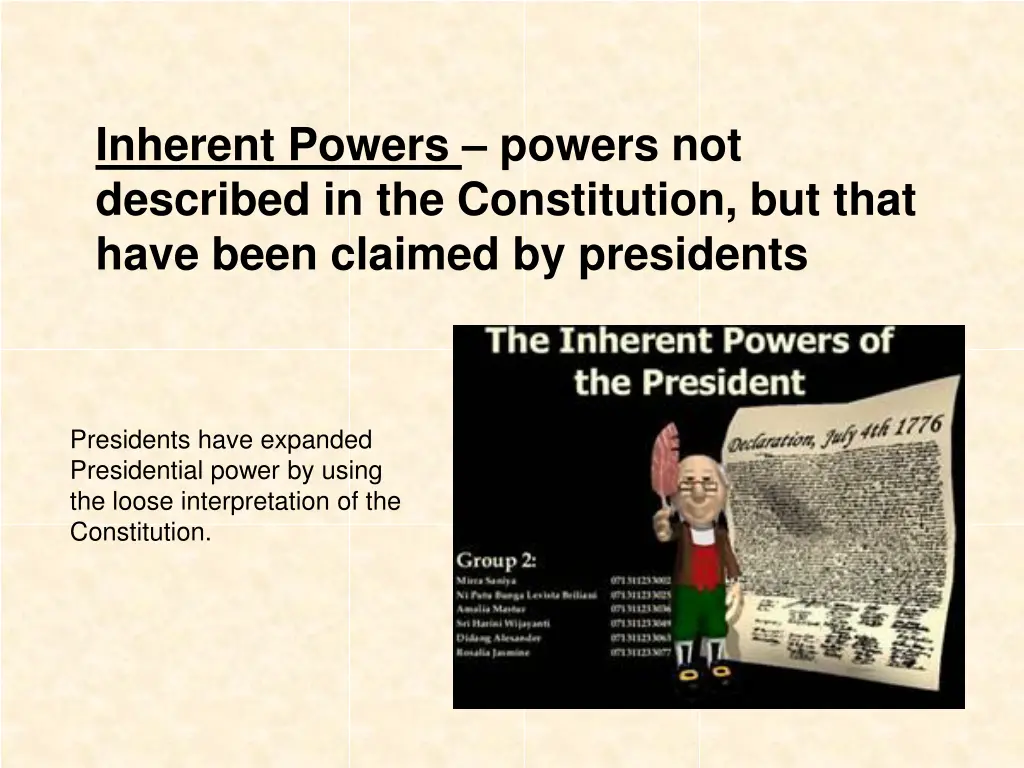 inherent powers powers not described