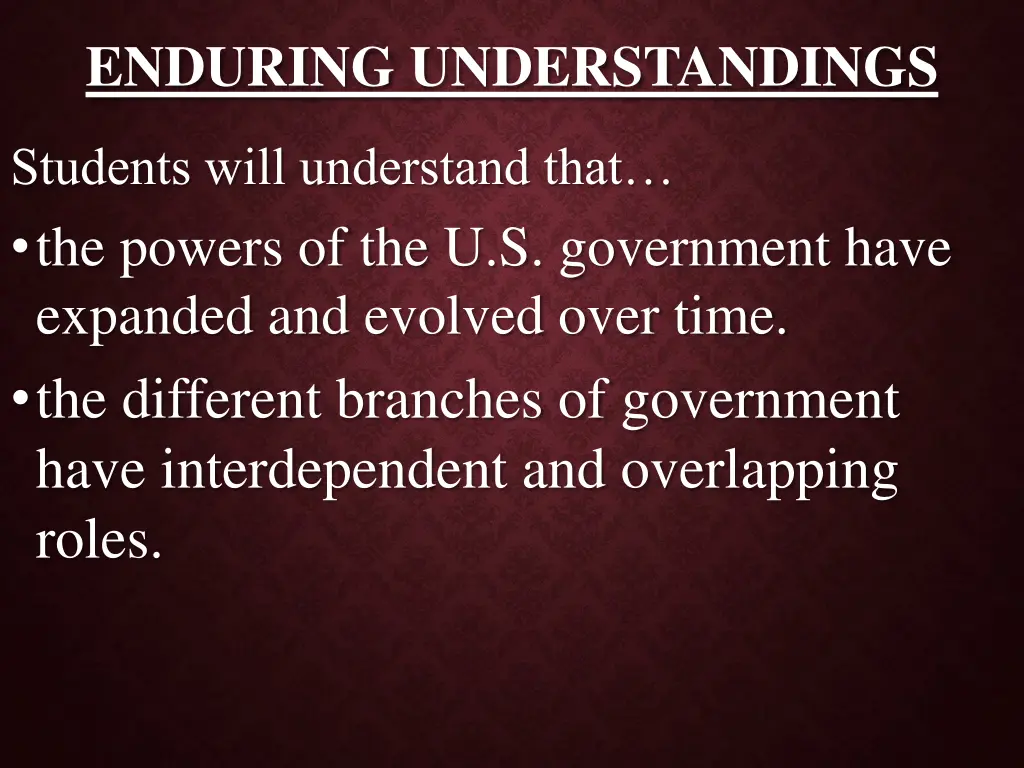 enduring understandings