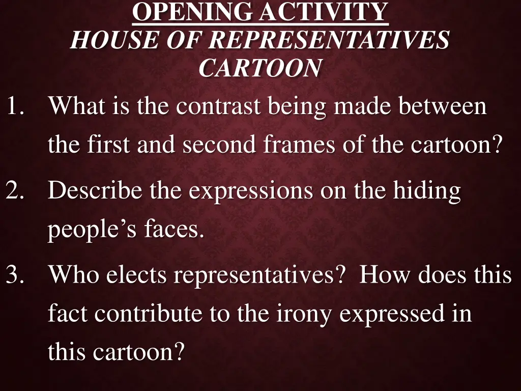 opening activity house of representatives cartoon