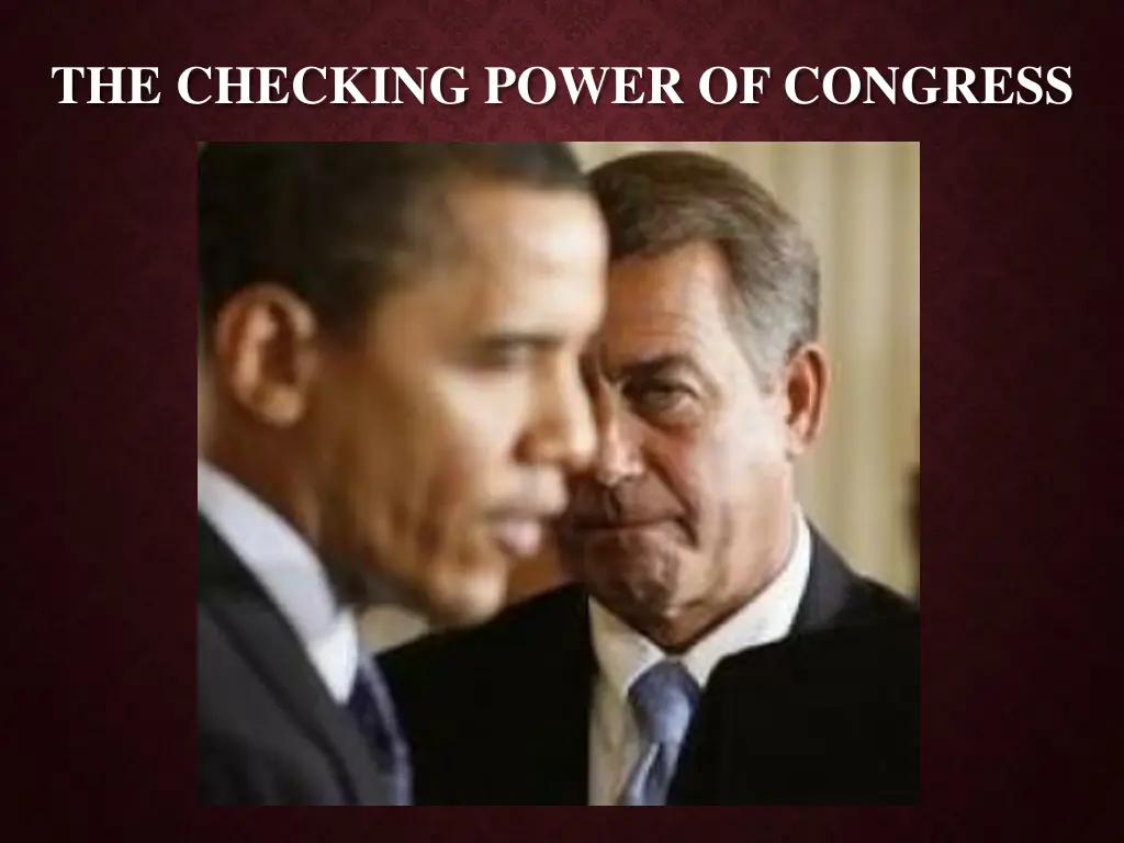 the checking power of congress