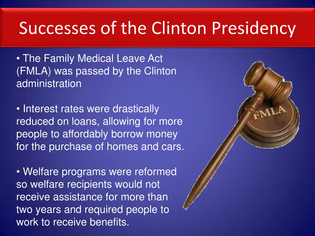 successes of the clinton presidency