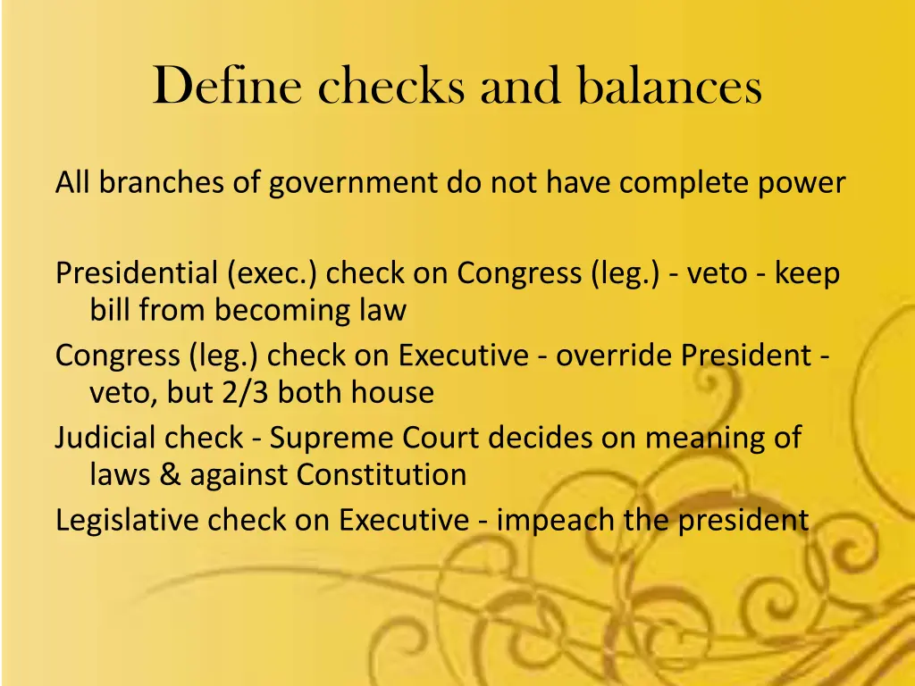 define checks and balances