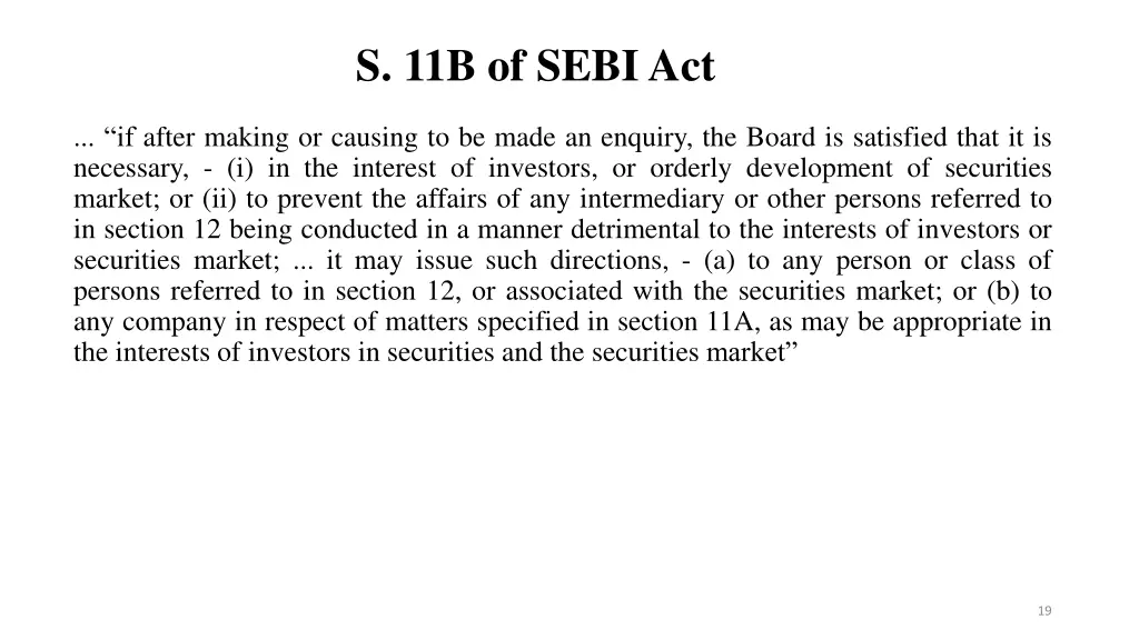 s 11b of sebi act