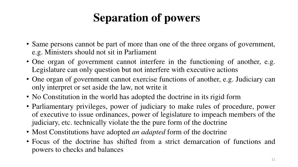 separation of powers