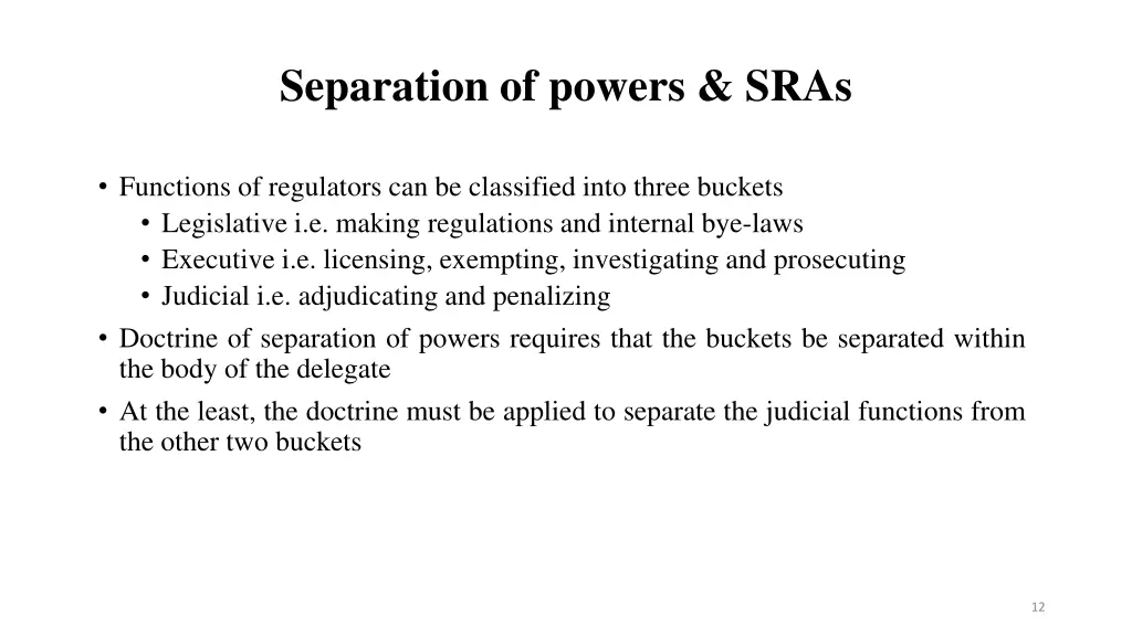 separation of powers sras