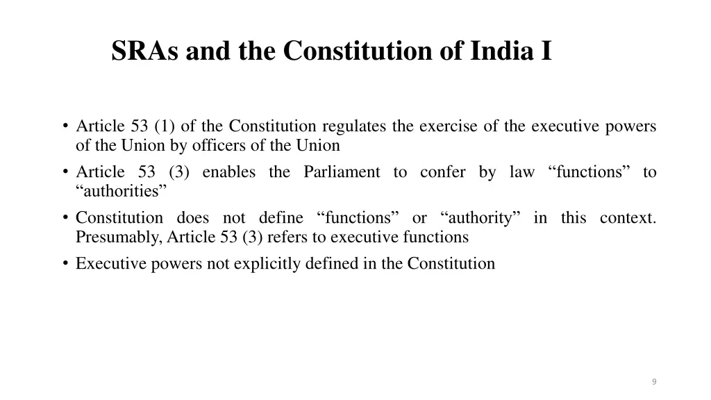 sras and the constitution of india i