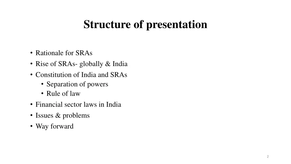 structure of presentation