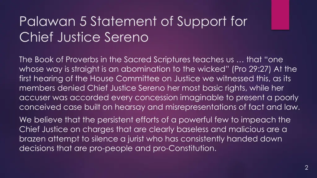 palawan 5 statement of support for chief justice