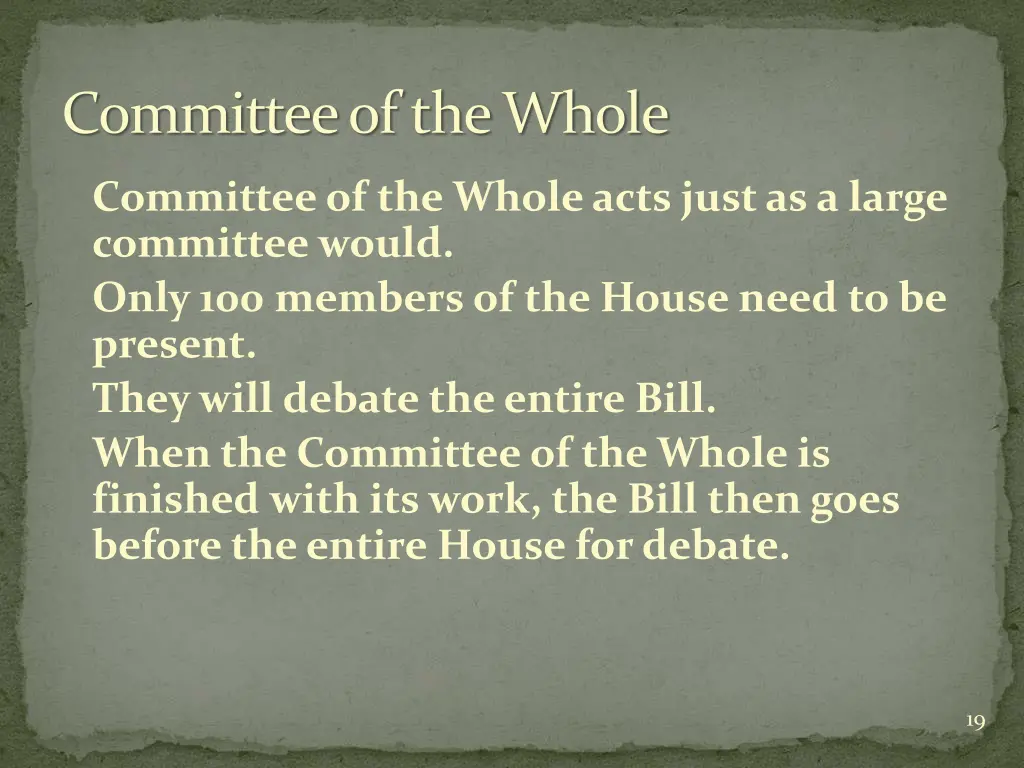 committee of the whole