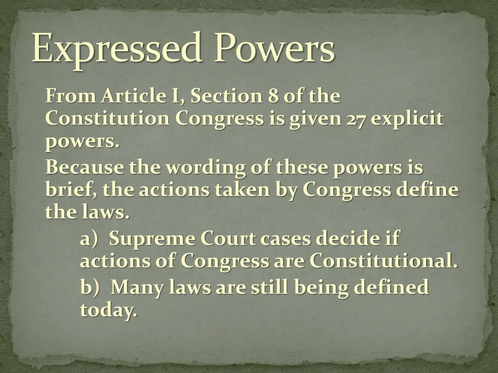 expressed powers