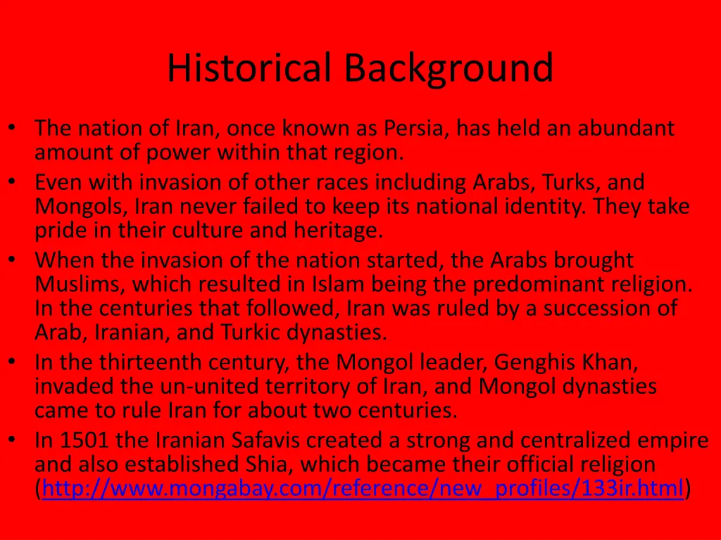 historical background