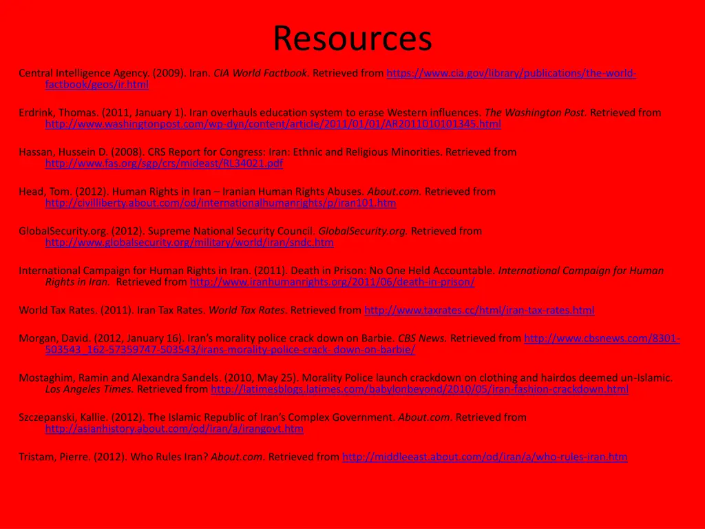 resources