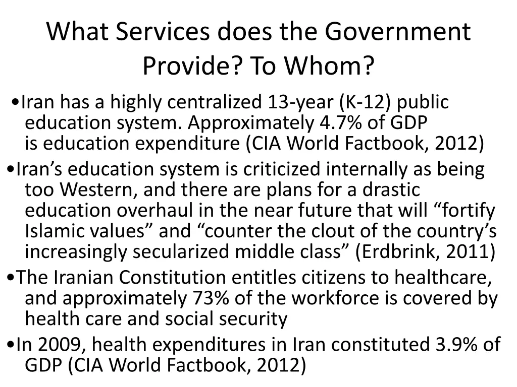 what services does the government provide to whom