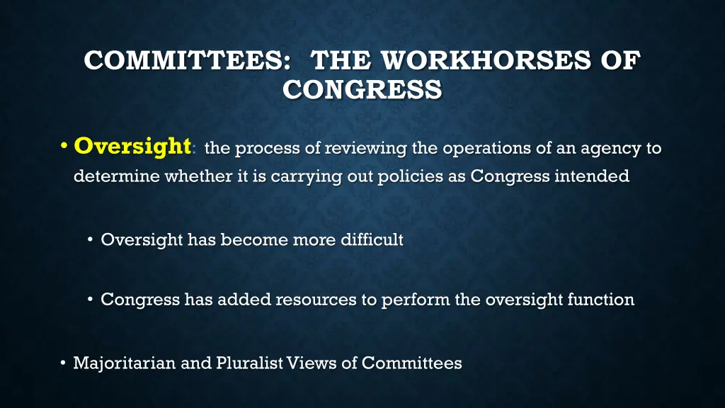 committees the workhorses of congress 2