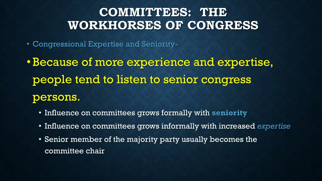 committees the workhorses of congress