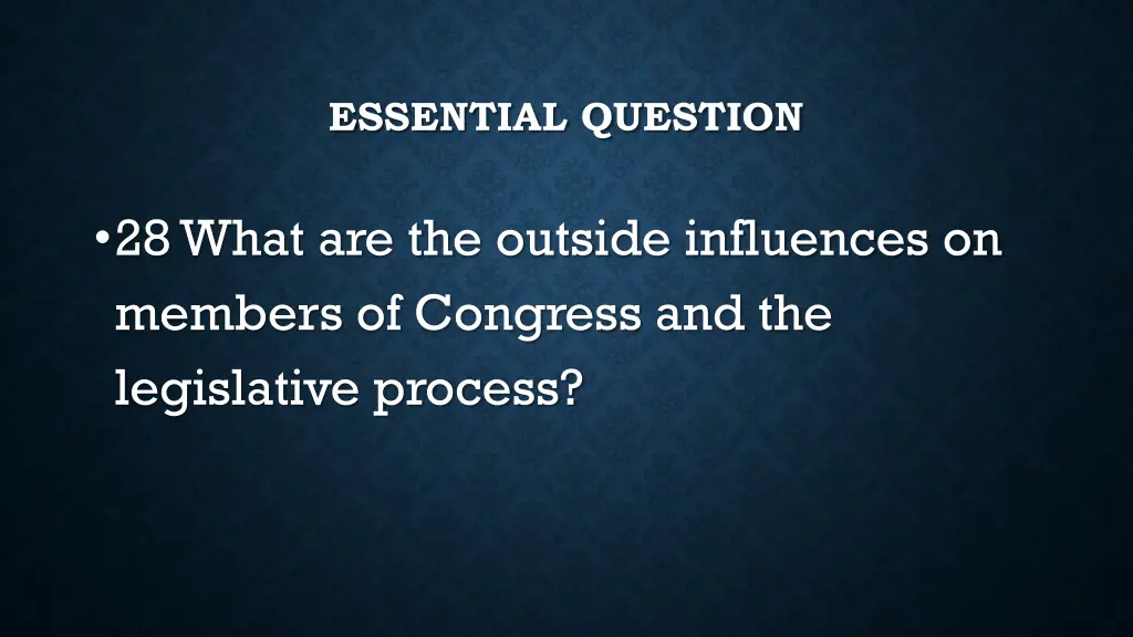 essential question 1