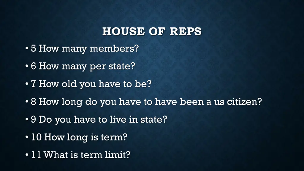 house of reps