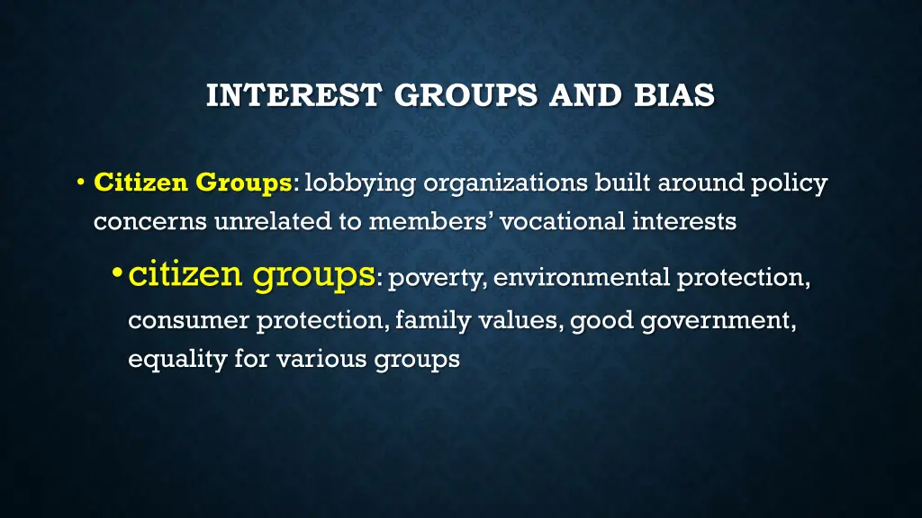 interest groups and bias