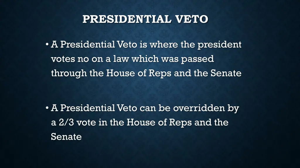 presidential veto