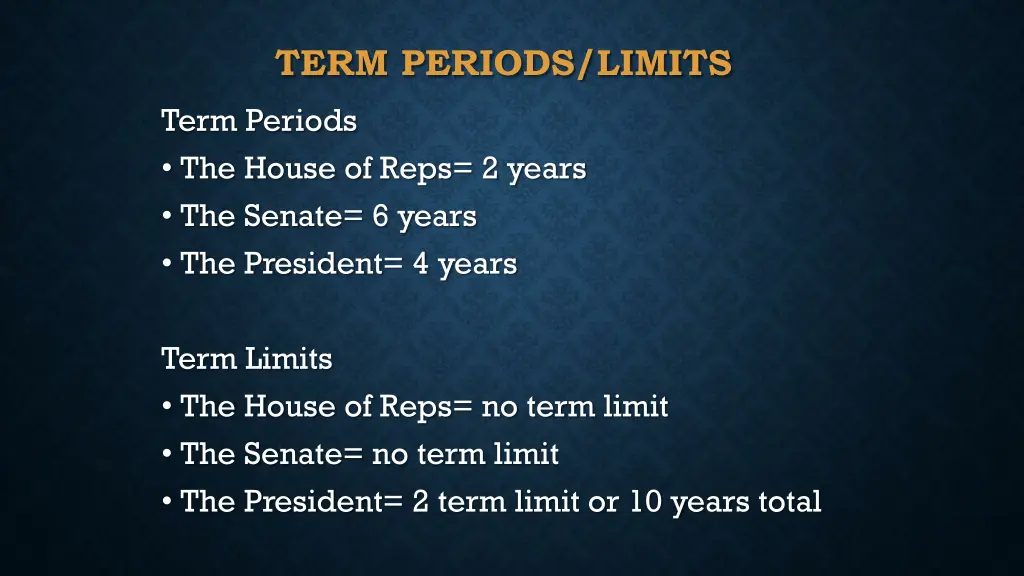 term periods limits