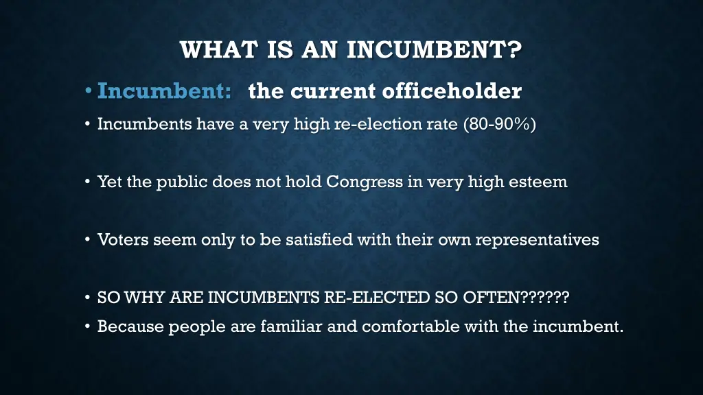 what is an incumbent