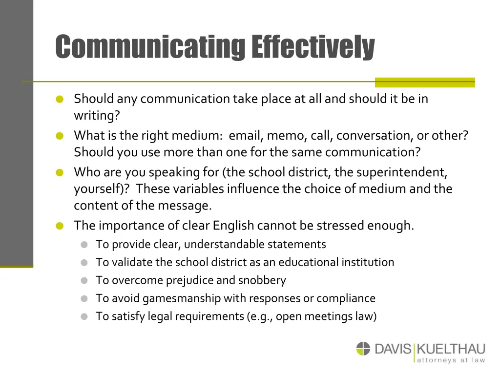 communicating effectively