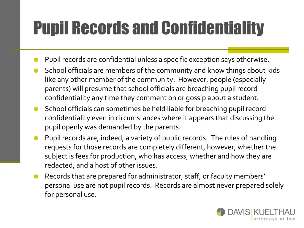 pupil records and confidentiality