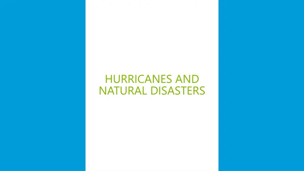 hurricanes and natural disasters