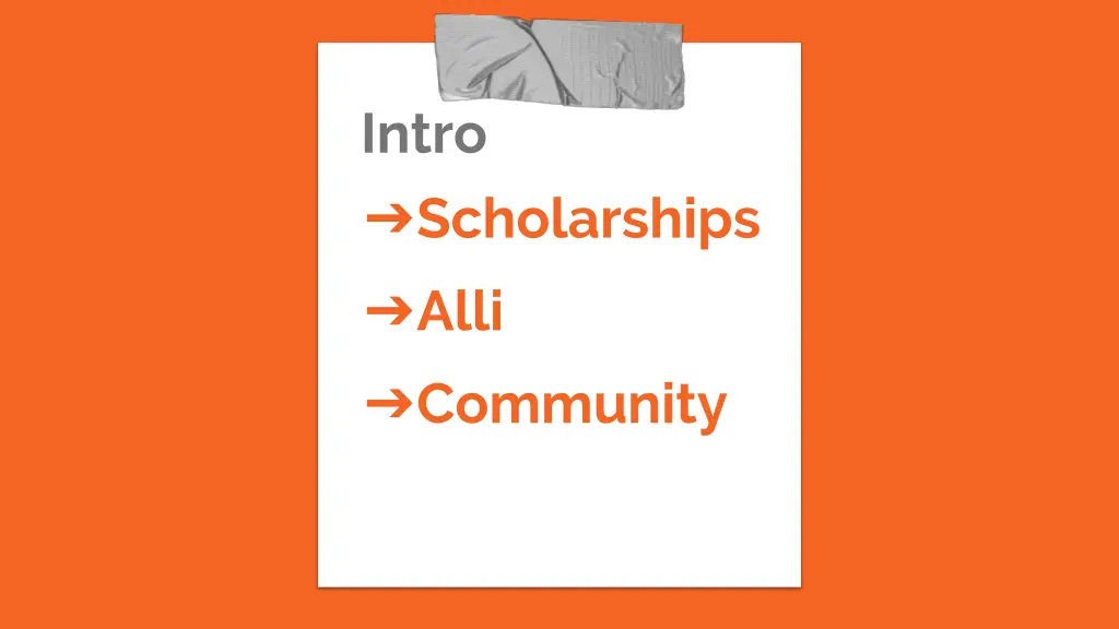 intro scholarships alli community