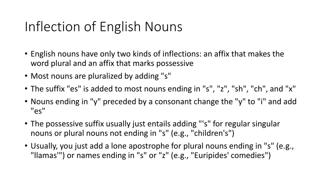 inflection of english nouns