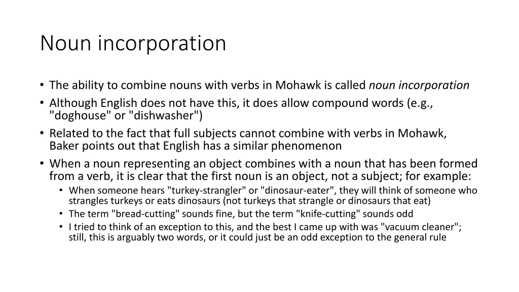 noun incorporation