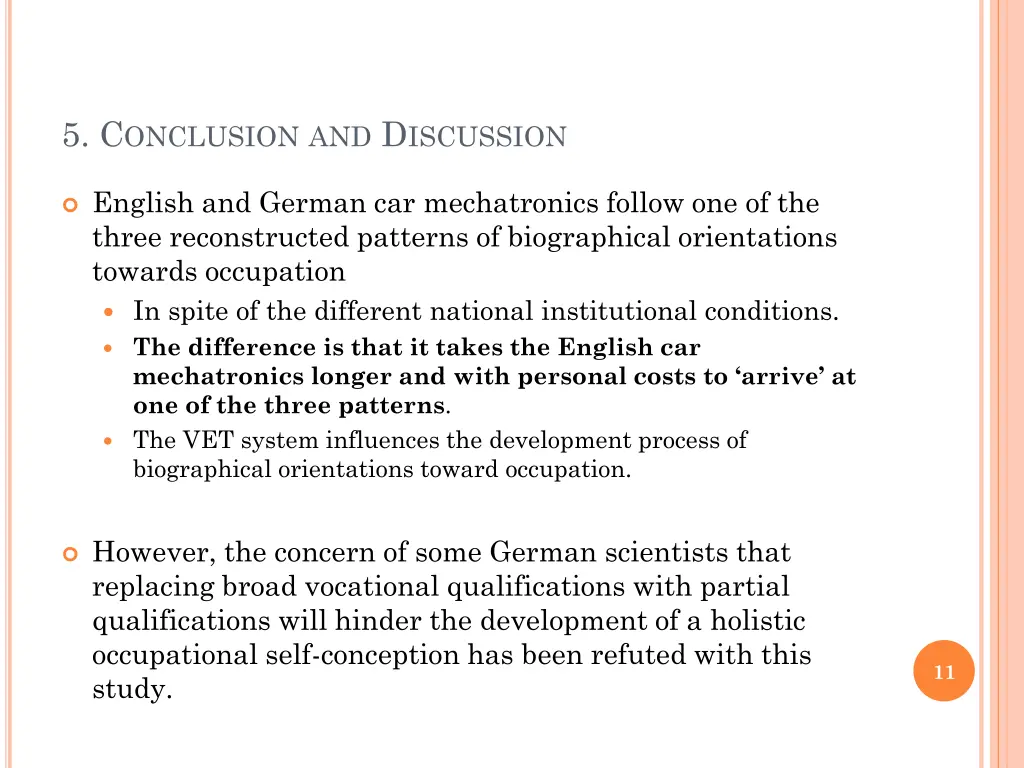 5 c onclusion and d iscussion